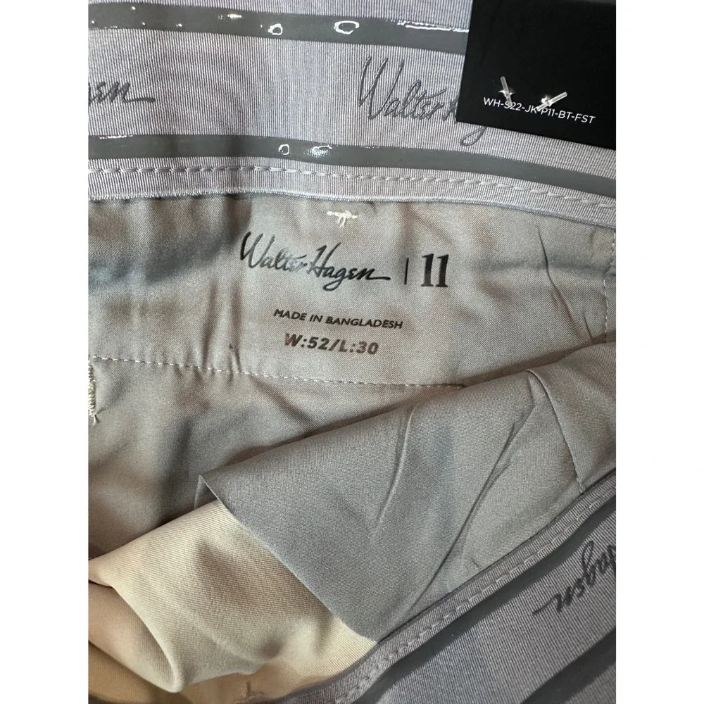 Walter Hagen 11 Majors Mens Golf Pants Khaki Tan Flat Front 52x30 Polyester